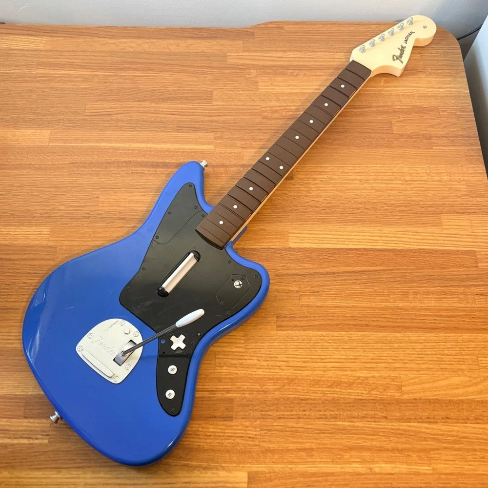 For Parts UNTESTED Rock Band 4 Fender Jaguar Guitar Controller PDP Xbox One Blue